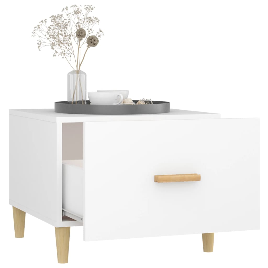 Tile coffee table with drawer open