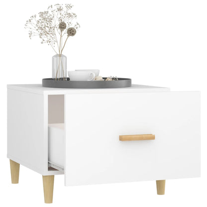 Tile coffee table with drawer open
