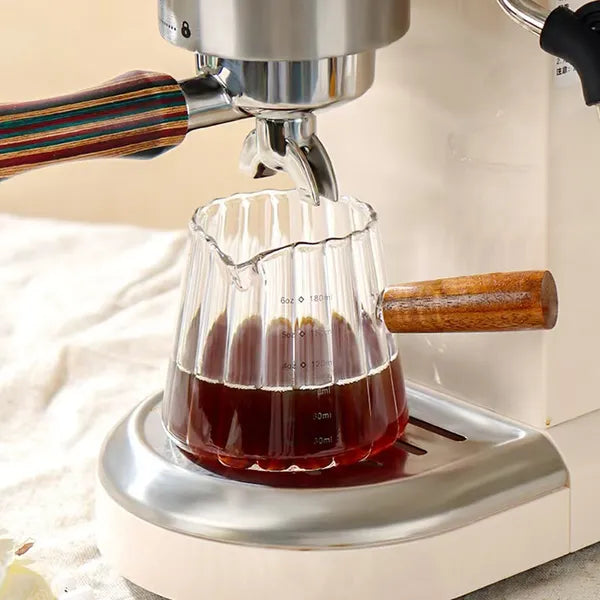 180 ml Mini Coffee Cup, Glass, Wooden Handle