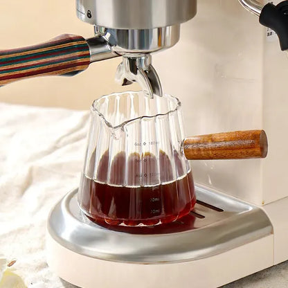 180 ml Mini Coffee Cup, Glass, Wooden Handle
