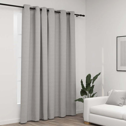 Blackout Curtain with Eyelets, Linen Look