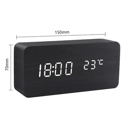 Tempo radio-controlled wooden LED clock – photo 6