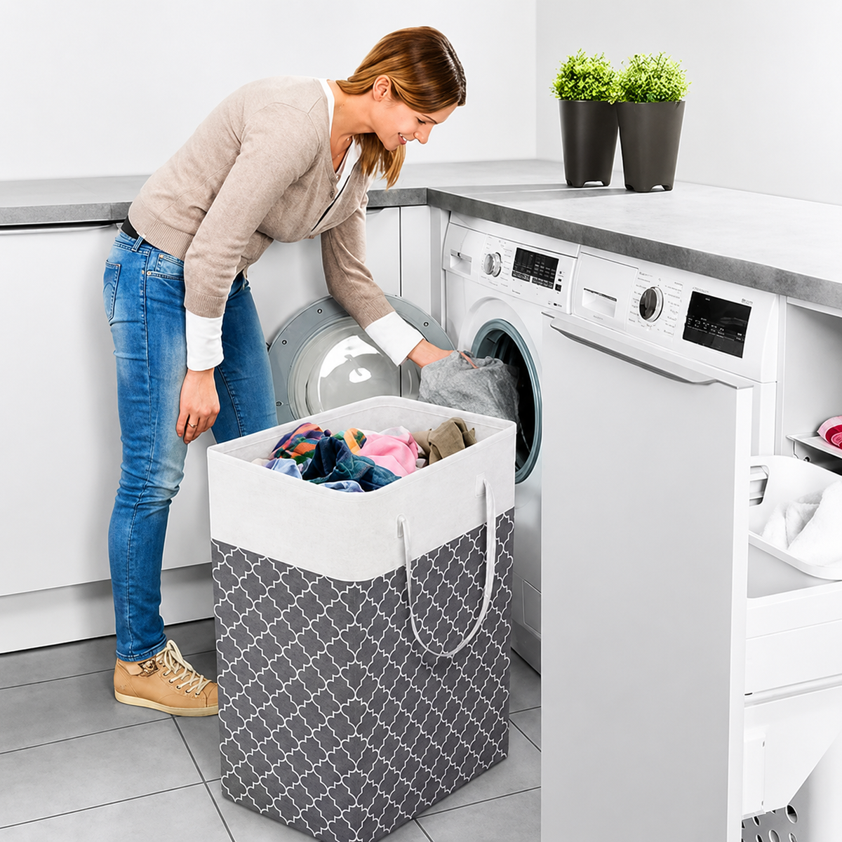 Lauva foldable patterned laundry basket – photo 4
