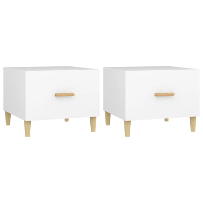 Tile coffee tables, pair, white