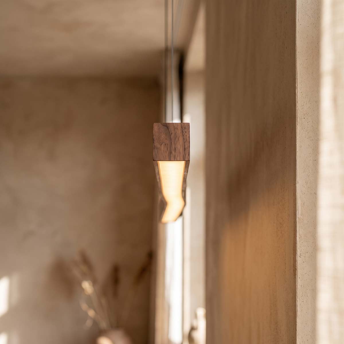 Linnea walnut wave dining pendant — iwt3