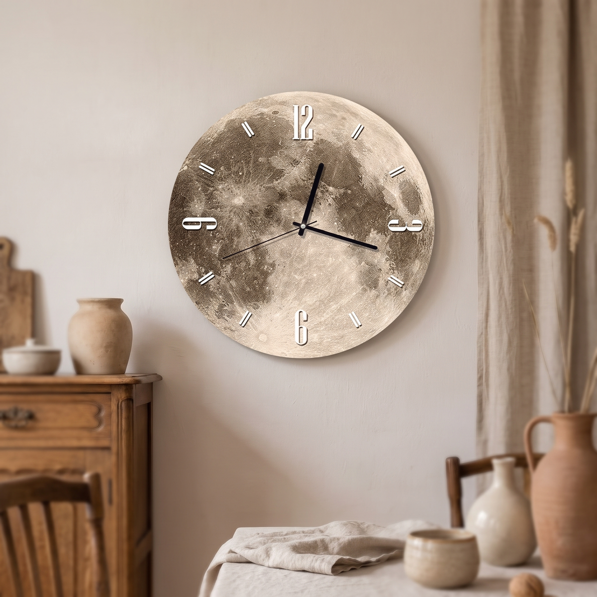 Luna backlit moon wall clock — iwt2