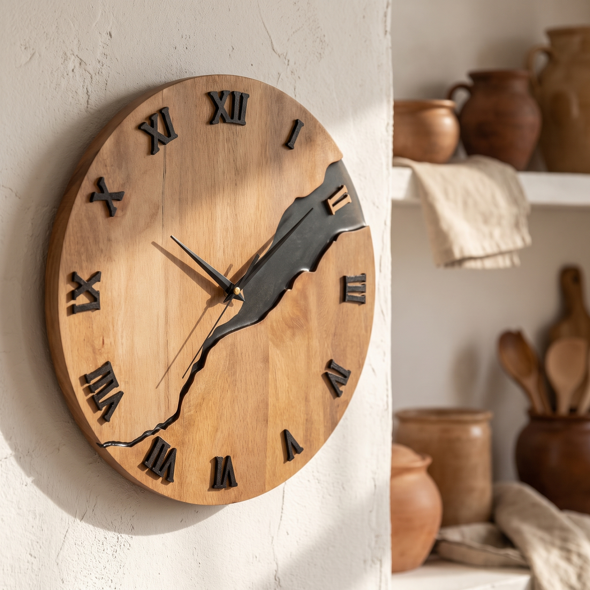 Grove split oak wall clock — iwt1