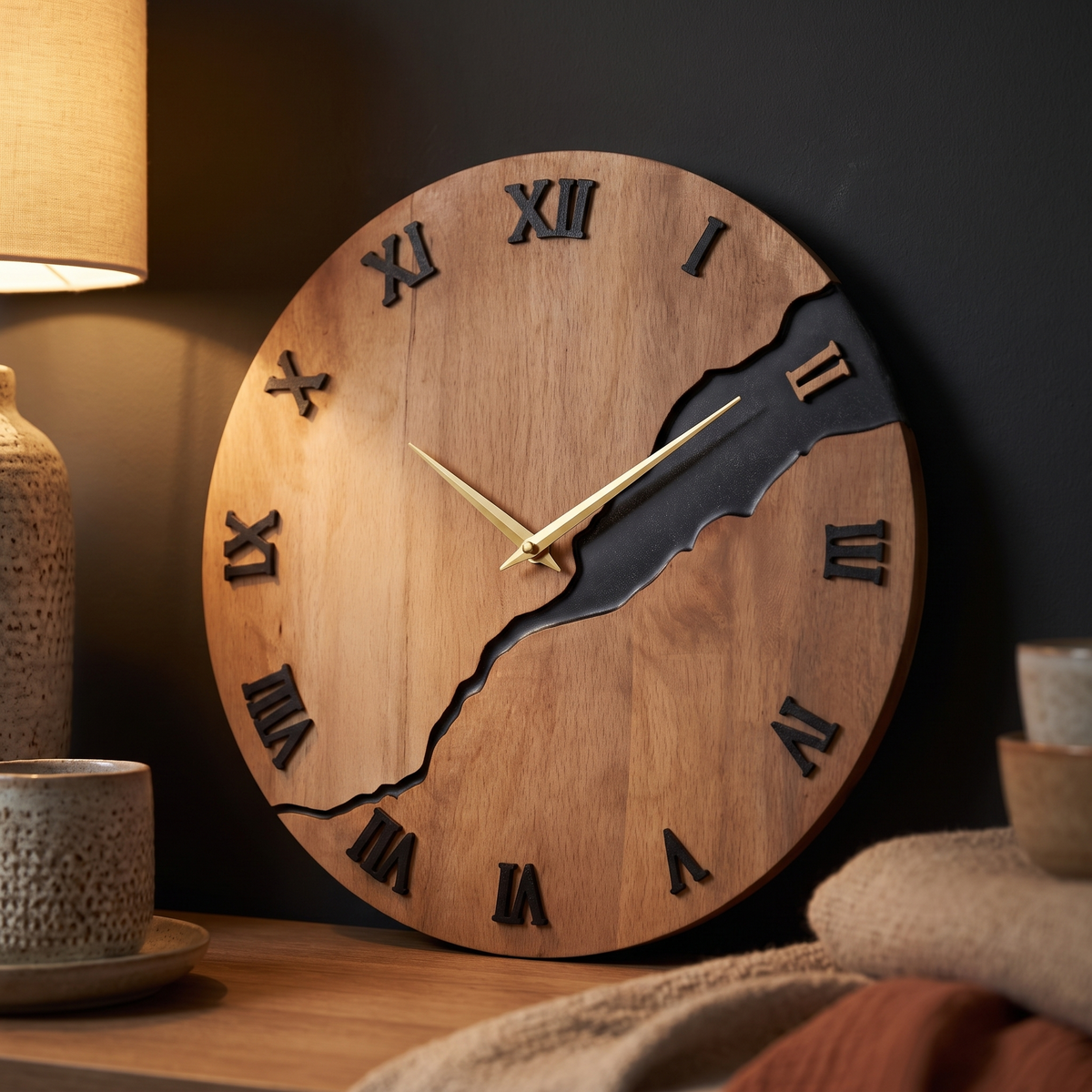 Grove split oak wall clock — iwt2