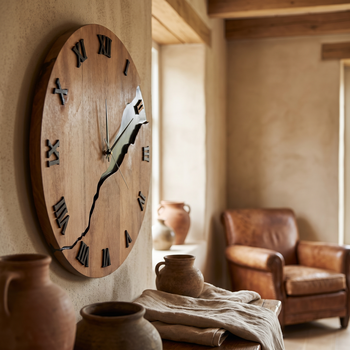 Grove split oak wall clock — iwt3