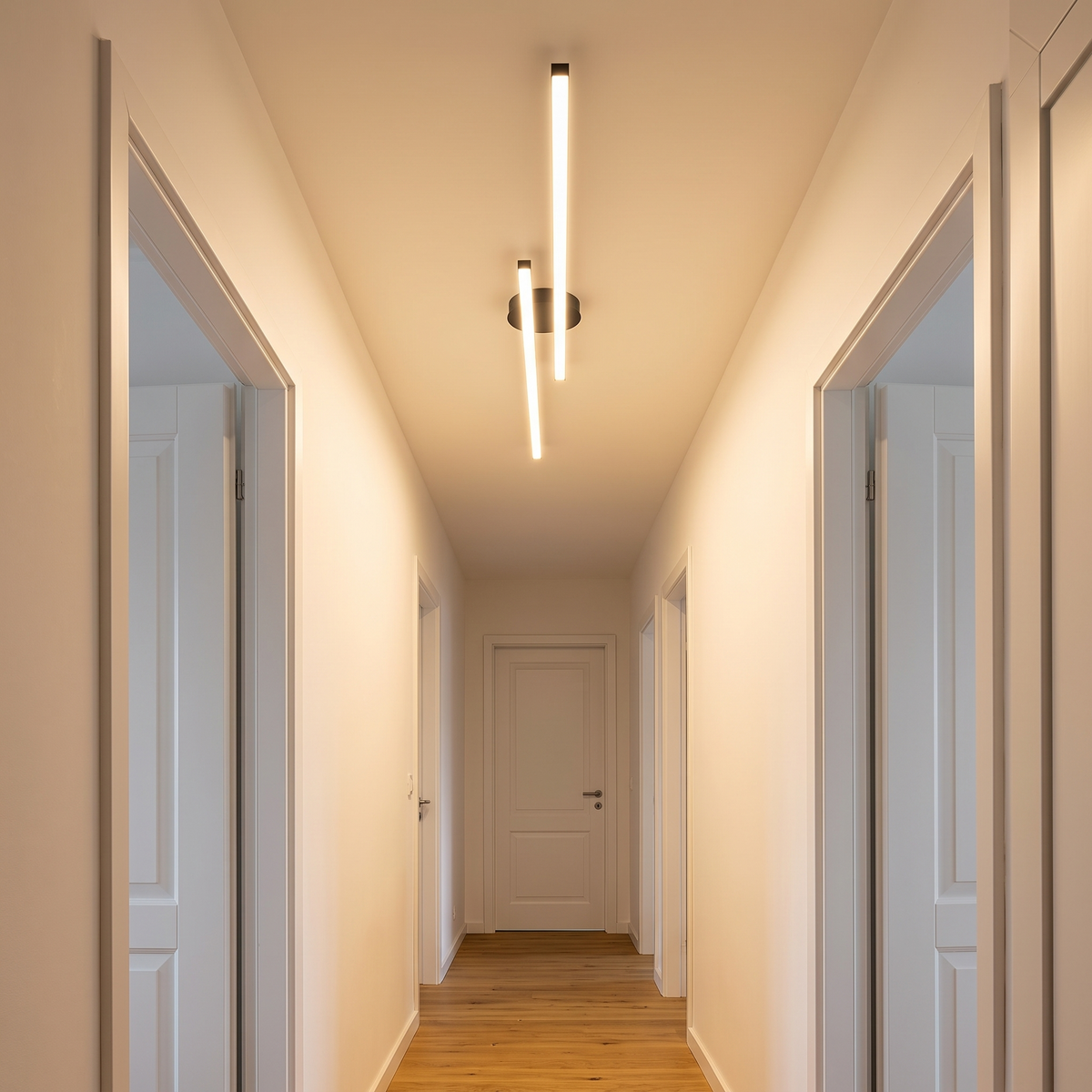 Stride linear ceiling light running the length of a hallway ceiling