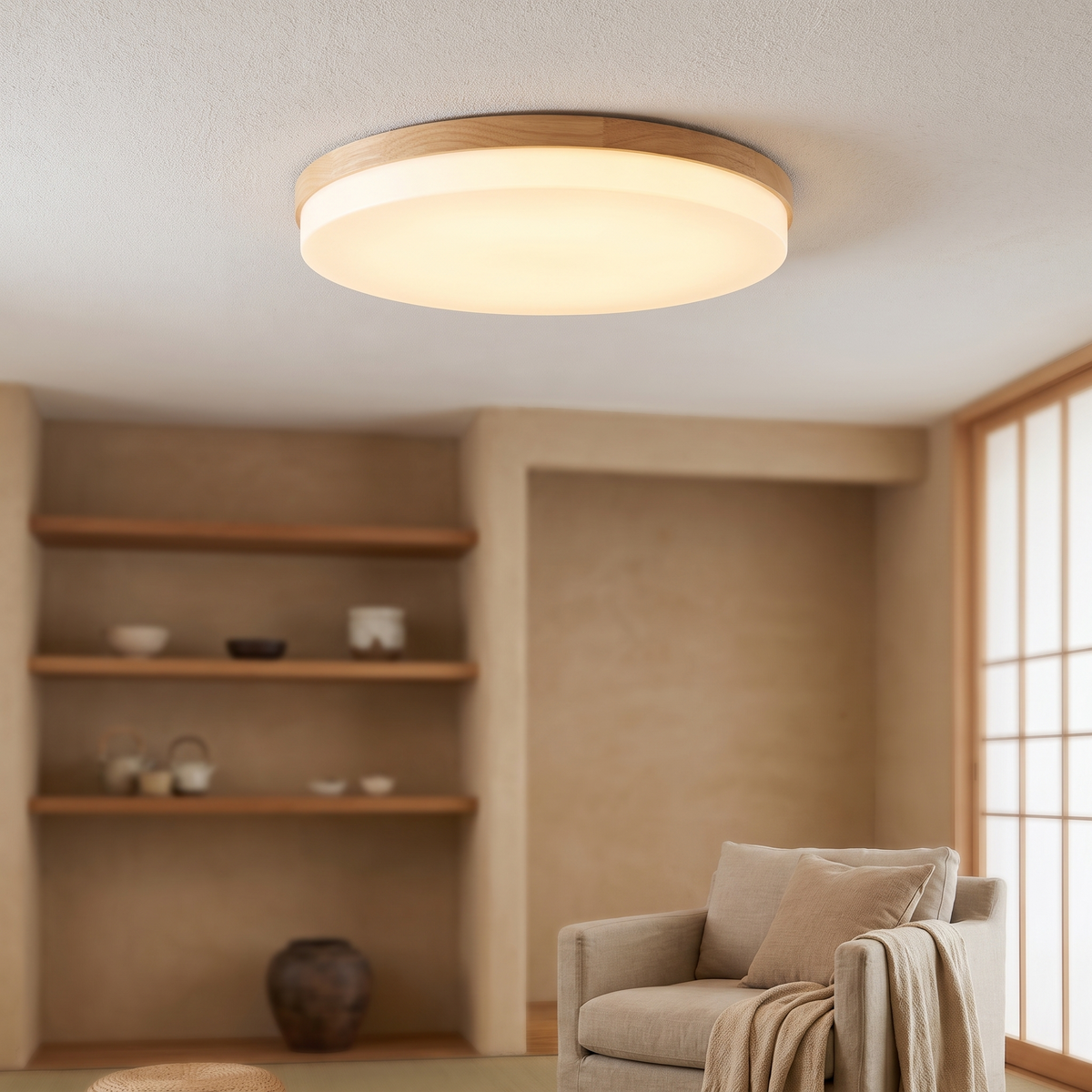Washi slim disc ceiling light — iwt1