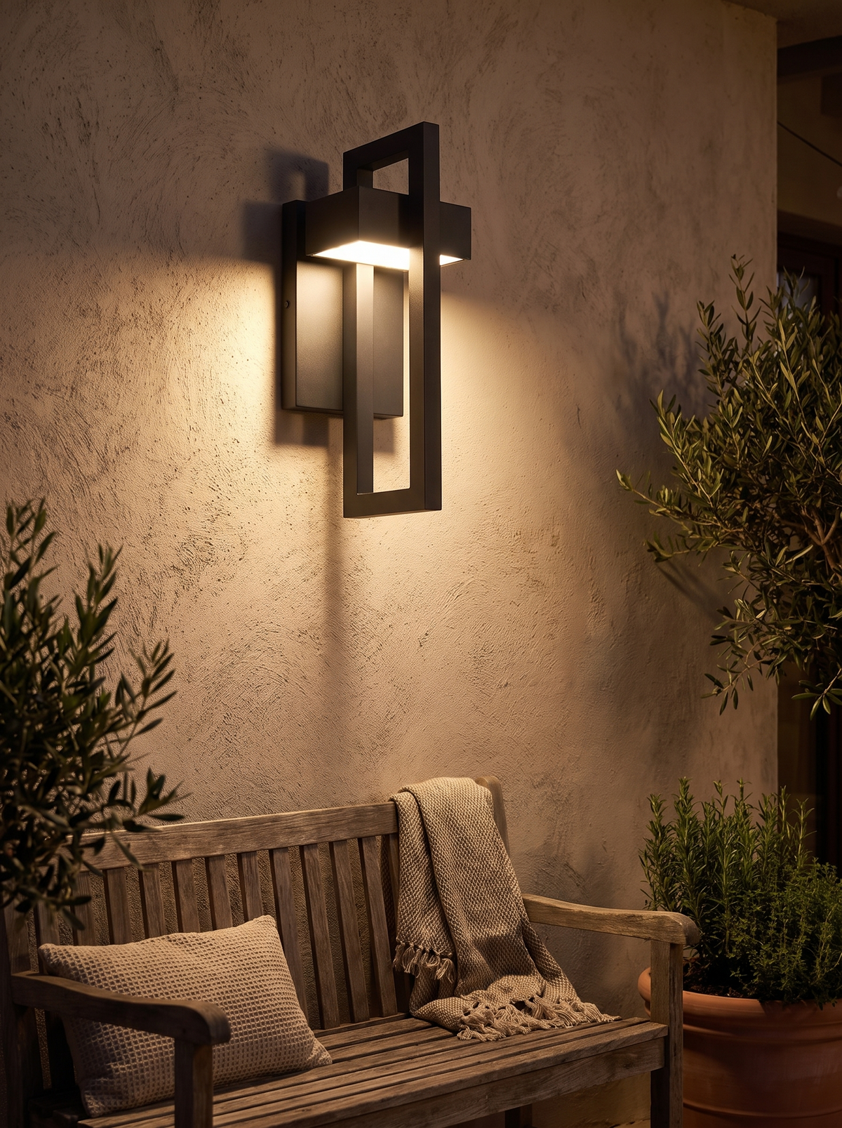 Scandinavian wall lamp giving an even band of light
