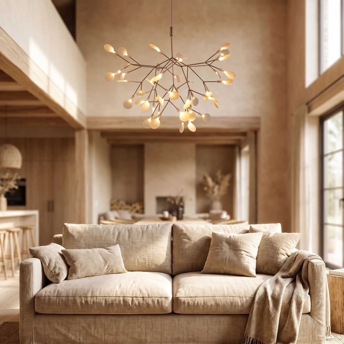 Fern branching leaf chandelier