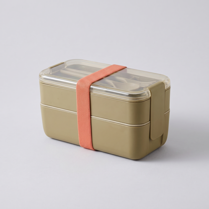 EcoStack three-tier lunch box in khaki