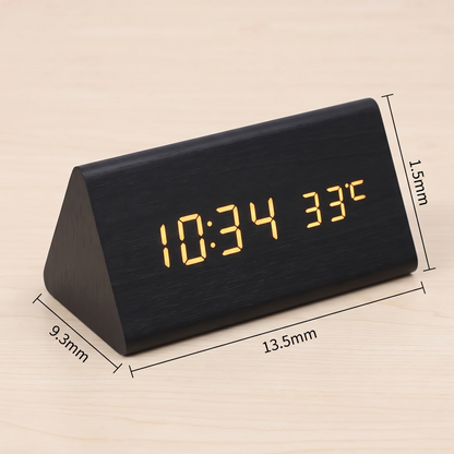 Tempo LED clock, black triangular body