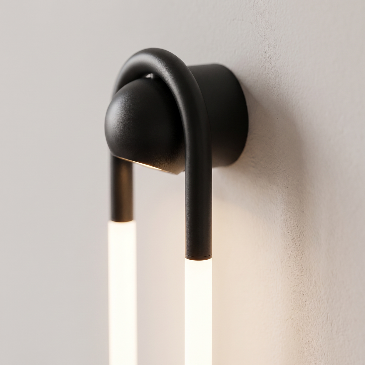 Loop arc wall light detail of the black head