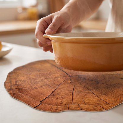 Ringwood placemat detail with a serving dish set on it