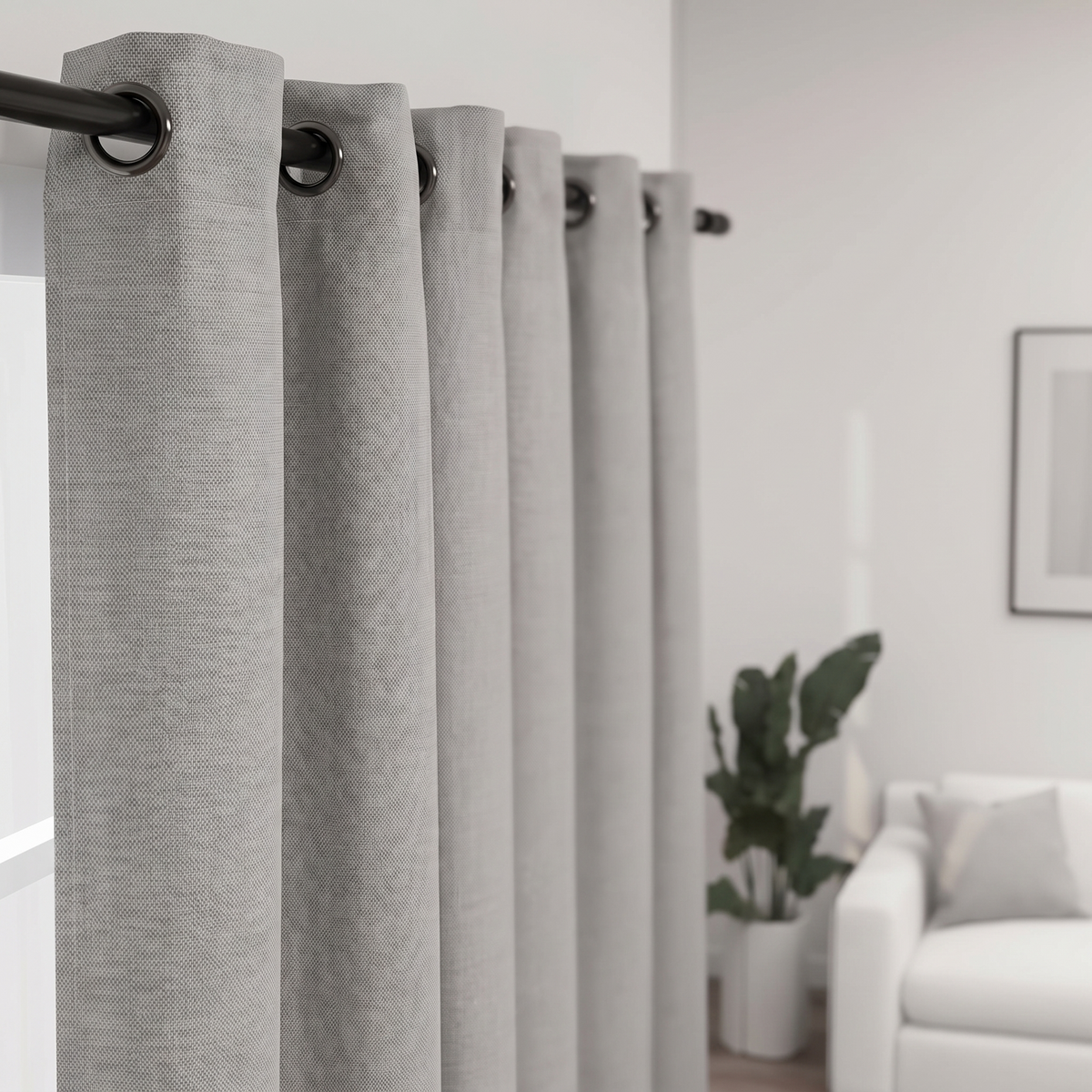 Loom | Wide Blackout Eyelet Curtain, 290 x 245 cm