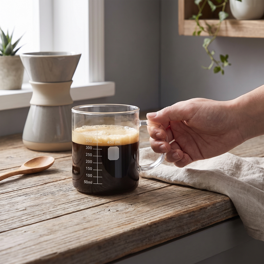 Tide | Borosilicate Glass Coffee Sharing Cup with Scale