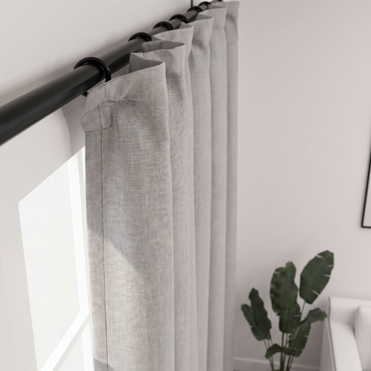 Weft | Blackout Curtain with Hooks, Linen Look