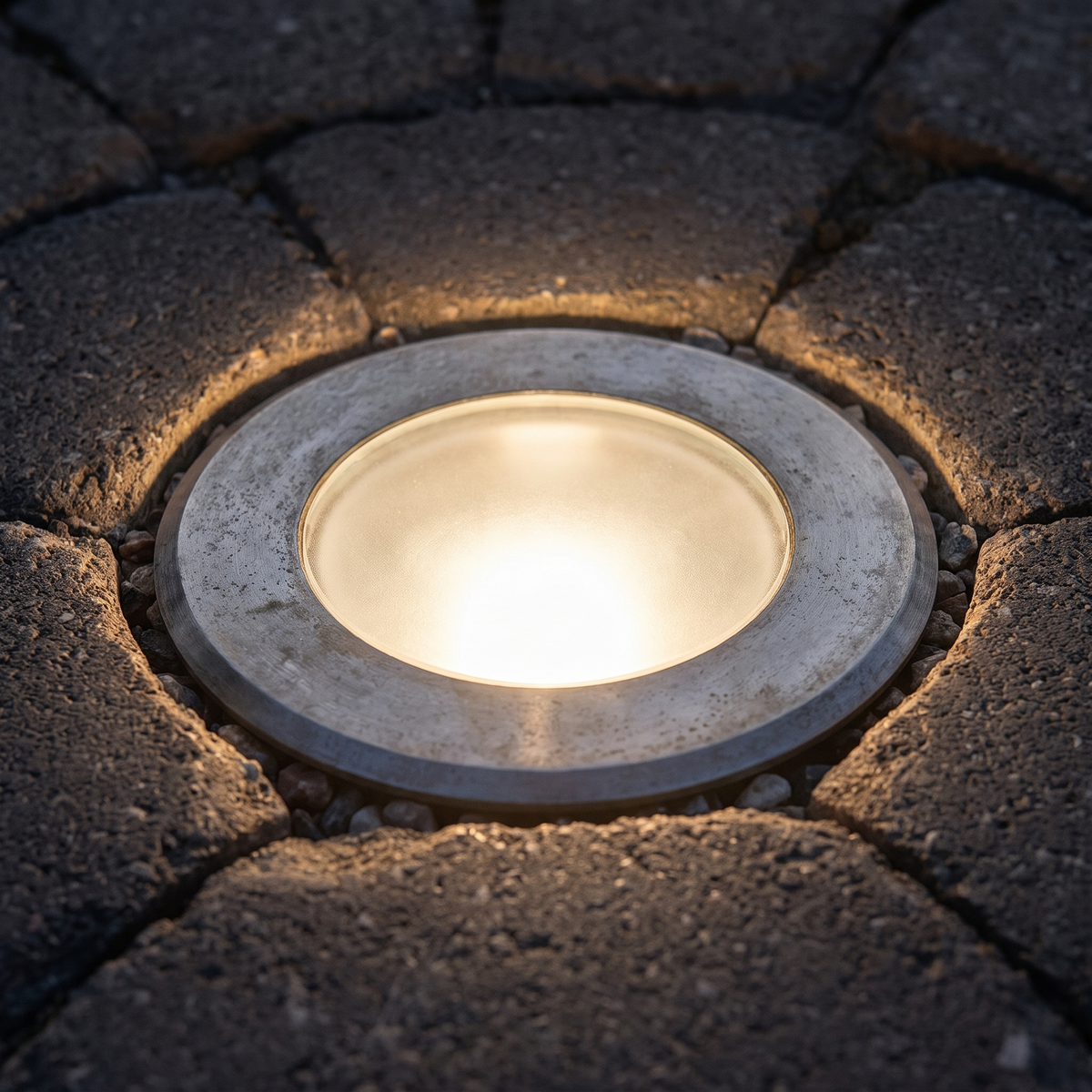 Quarry | Round Recessed Floor Light, Die-cast Aluminium