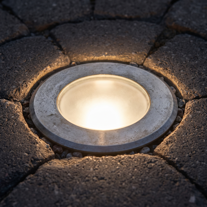 Quarry | Round Recessed Floor Light, Die-cast Aluminium