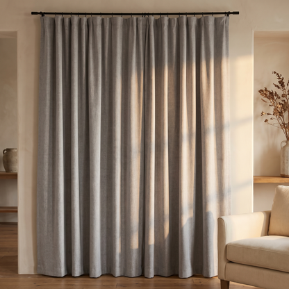 Weft | Blackout Curtain with Hooks, Linen Look