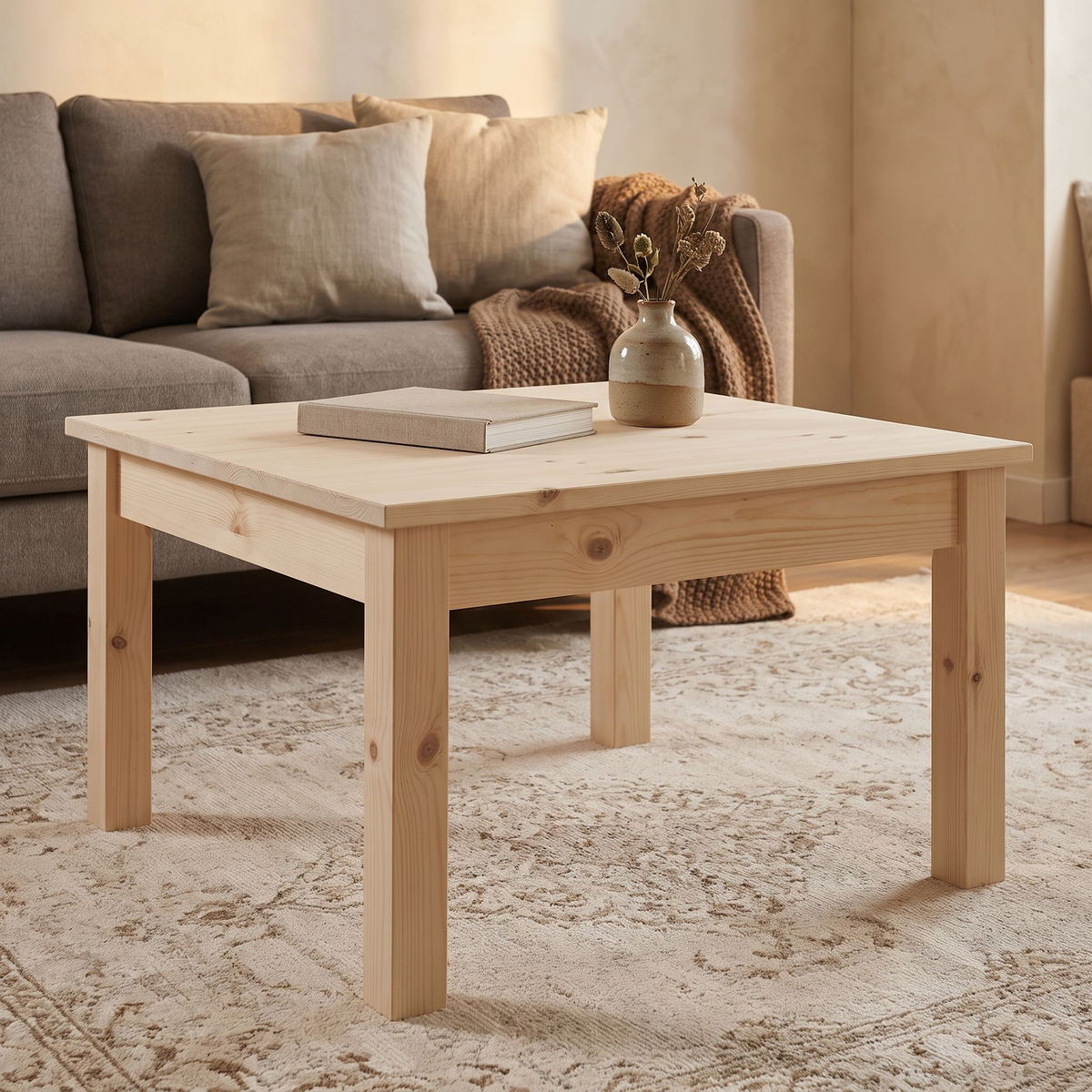 Timber | Solid Pine Coffee Table, 55 cm